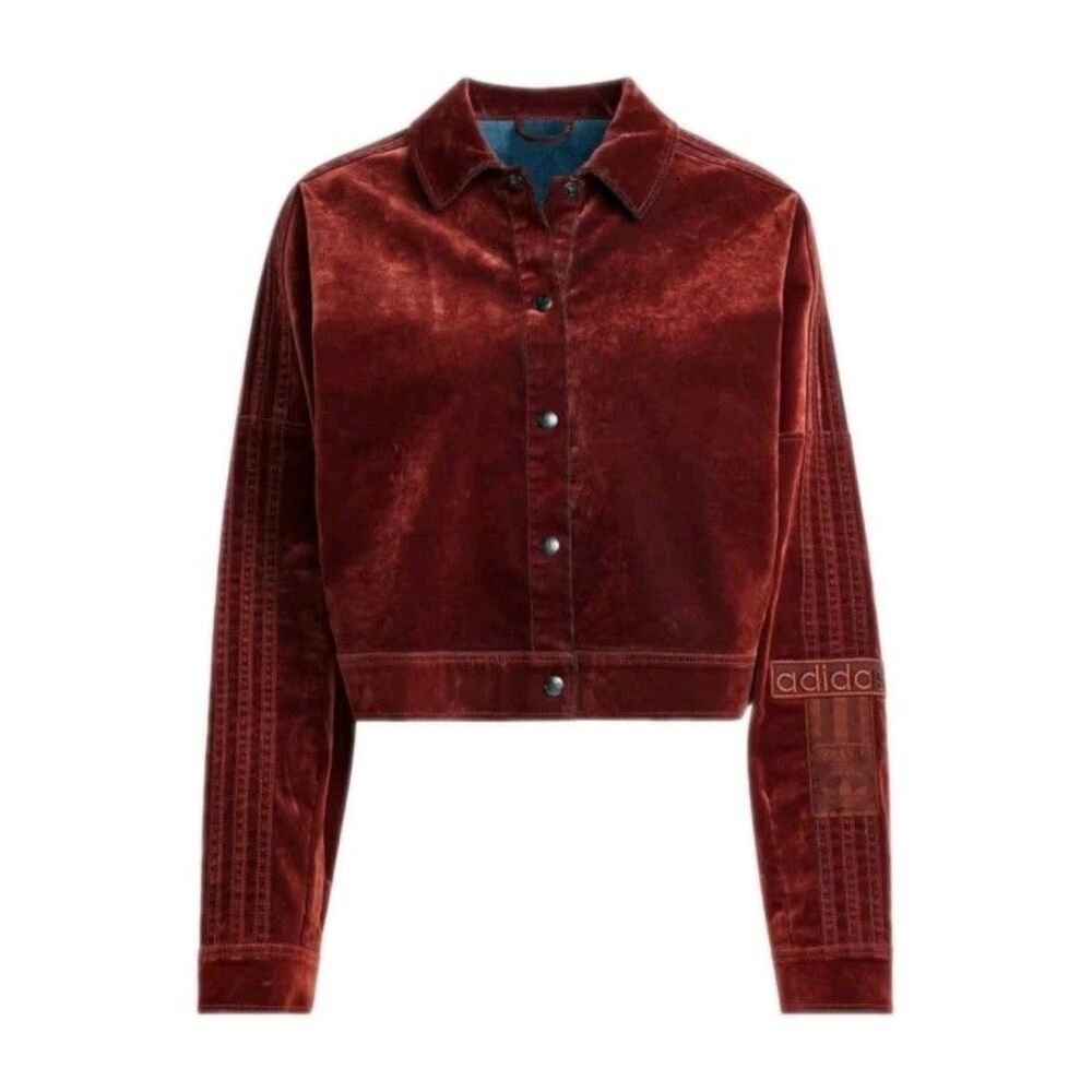 ADIDAS ADIBREAK BRUSHED TWILL JACKET Burnt Sienna Women's Small Relaxed Fit